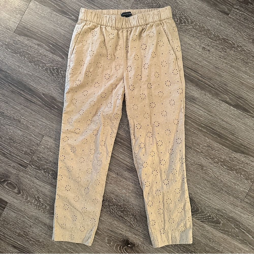 Ann Taylor Eyelet Embroidery Pull on pant